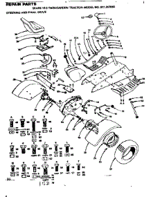 Steering And Final Drive parts for Craftsman Front-Engine Lawn Tractor 917257082 from AppliancePartsPros.com