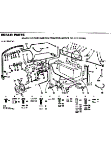 Electrical parts for Craftsman Front-Engine Lawn Tractor 917257082 from AppliancePartsPros.com