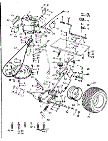 Drive Assembly  And Engine parts for Craftsman Front-Engine Lawn Tractor 91725710 from AppliancePartsPros.com