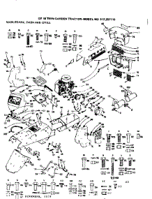 Main Frame, Dash And Grill parts for Craftsman Front-Engine Lawn Tractor 917257110 from AppliancePartsPros.com