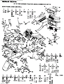 Main Frame /  Dash And Grill parts for Craftsman Front-Engine Lawn Tractor 917257114 from AppliancePartsPros.com