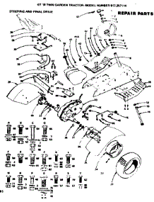 Steering And Final Drive parts for Craftsman Front-Engine Lawn Tractor 917257114 from AppliancePartsPros.com