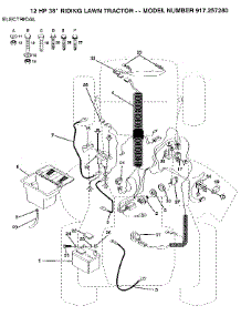 Electrical parts for Craftsman Front-Engine Lawn Tractor 917257280 from AppliancePartsPros.com