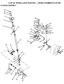 Steering Assembly parts for Craftsman Front-Engine Lawn Tractor 917257280 from AppliancePartsPros.com