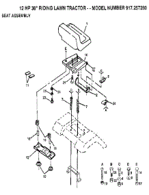 Seat Assembly parts for Craftsman Front-Engine Lawn Tractor 917257280 from AppliancePartsPros.com