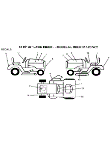 Decals parts for Craftsman Gas Walk-Behind Mower 917257462 from AppliancePartsPros.com