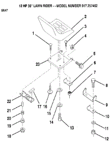 Seat parts for Craftsman Gas Walk-Behind Mower 917257462 from AppliancePartsPros.com