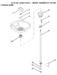 Steering Wheel parts for Craftsman Gas Walk-Behind Mower 917257462 from AppliancePartsPros.com