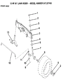Front Axle parts for Craftsman Gas Walk-Behind Mower 917257462 from AppliancePartsPros.com