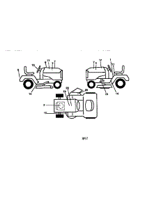 Decals parts for Craftsman Front-Engine Lawn Tractor 917258261 from AppliancePartsPros.com