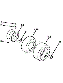 Wheels And Tires parts for Craftsman Front-Engine Lawn Tractor 917258471 from AppliancePartsPros.com