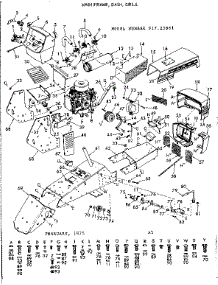 16 Garden Tractor / Main Frame, Dash, Grill parts for Craftsman Engine 91725881 from AppliancePartsPros.com