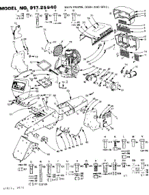 16 Garden Tractor / Main Frame, Dash & Grill parts for Craftsman Engine 91725940 from AppliancePartsPros.com