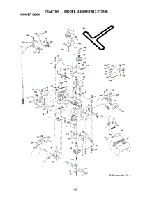 Mower Deck parts for Craftsman Front-Engine Lawn Tractor 917273500 from AppliancePartsPros.com
