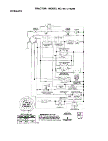 Schematic Diagram - Tractor parts for Craftsman Front-Engine Lawn Tractor 917274291 from AppliancePartsPros.com