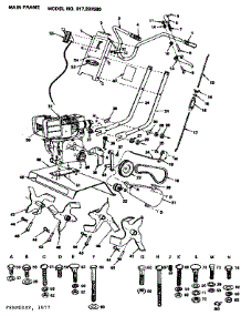 Main Frame parts for Craftsman Front-Tine Tiller 917297580 from AppliancePartsPros.com