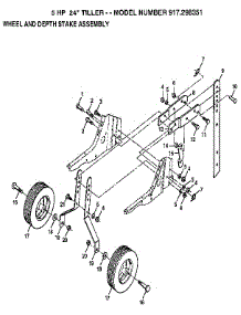 Wheel And Depth Stake Assembly parts for Craftsman Front-Tine Tiller 917298351 from AppliancePartsPros.com