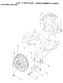 Mainframe, Right Side parts for Craftsman Tiller 917299750 from AppliancePartsPros.com