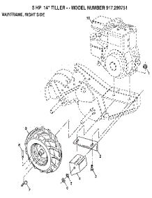 Mainframe, Right Side parts for Craftsman Rear-Tine Tiller 917299751 from AppliancePartsPros.com