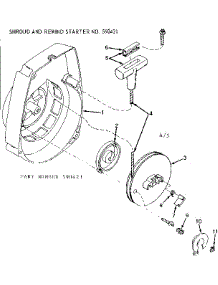 Rewind Starter parts for Craftsman Chainsaw 917351050 from AppliancePartsPros.com