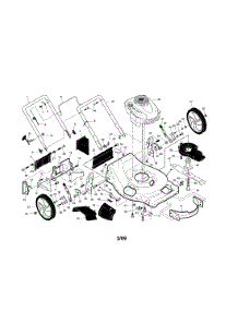 Handle / Engine / Housing parts for Craftsman Gas Walk-Behind Mower 917376807 from AppliancePartsPros.com