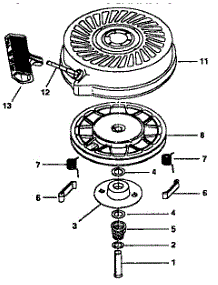 Rewind Starter parts for Craftsman Gas Walk-Behind Mower 917380542 from AppliancePartsPros.com