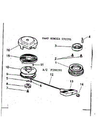 Rewind Starter No. 590291 parts for Craftsman Chainsaw 91760043 from AppliancePartsPros.com
