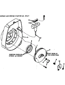 Shroud And Rewind Starter No. 590421 parts for Craftsman Chainsaw 91763202 from AppliancePartsPros.com