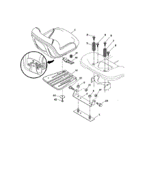 Seat parts for Craftsman Front-Engine Lawn Tractor 917986370 from AppliancePartsPros.com