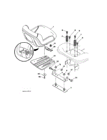 Seat parts for Craftsman Front-Engine Lawn Tractor 917986420 from AppliancePartsPros.com