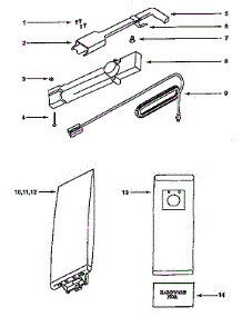 Handle And Bag Housing parts for Eureka Upright Vacuum 9202E/ET from AppliancePartsPros.com