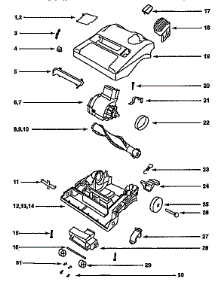 Nozzle And Motor Assembly parts for Eureka Upright Vacuum 9206AT from AppliancePartsPros.com