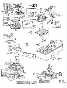 Carburetor And Fuel Tank Assembly parts for Briggs & Stratton Lawn & Garden Engine 92500 TO 92599 (3164 - 3196) from AppliancePartsPros.com