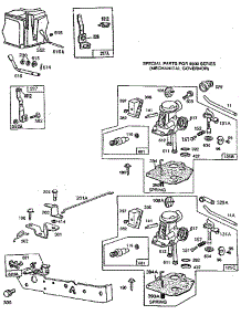 Carburetor parts for Briggs & Stratton Lawn & Garden Engine 92900 TO 92999 (5001 - 5093) from AppliancePartsPros.com