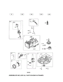 Cylinder / Crankshaft / Sump parts for Briggs & Stratton Lawn & Garden Engine 93J02-0010-F1 from AppliancePartsPros.com