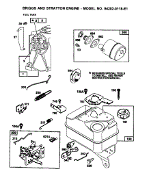 Fuel Tank parts for Briggs & Stratton Lawn & Garden Engine 94202-0118-E1 from AppliancePartsPros.com