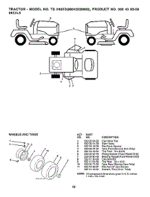 Decals parts for Husqvarna Front-Engine Lawn Tractor 96043030900 from AppliancePartsPros.com
