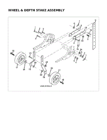 Wheel & Depth Stake Assy parts for Husqvarna Front-Tine Tiller 96083001100 from AppliancePartsPros.com