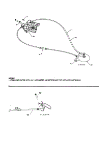 Lever / Cable Rotator / Steer Cable parts for Poulan Gas Snowblower 96198004601 from AppliancePartsPros.com