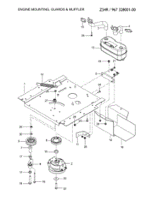 Engine Mounting / Guards / Muffler parts for Jonsered Rear-Engine Riding Mower 967328001-00 from AppliancePartsPros.com