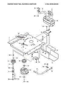 Engine Mounting / Guards / Muffler parts for Husqvarna Rear-Engine Riding Mower 96784460100 from AppliancePartsPros.com