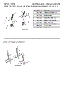 Lever Control Chute Rotator parts for Husqvarna Gas Snowblower 97046890100 from AppliancePartsPros.com