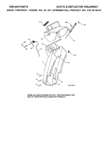 Chute & Deflector Weldments parts for Husqvarna Gas Snowblower 97046890100 from AppliancePartsPros.com