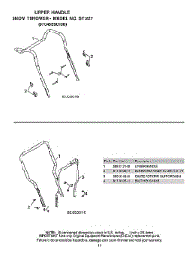 Upper Handle parts for Husqvarna Gas Snowblower 97046890100 from AppliancePartsPros.com