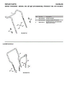 Lower Handle parts for Husqvarna Gas Snowblower 97046890100 from AppliancePartsPros.com