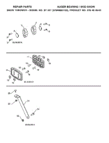Auger Bearing / Skid Show parts for Husqvarna Gas Snowblower 970528702 from AppliancePartsPros.com