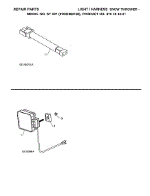 Light / Harness parts for Husqvarna Gas Snowblower 970528702 from AppliancePartsPros.com