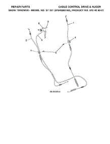 Cable Control Drive & Auger parts for Husqvarna Gas Snowblower 970528702 from AppliancePartsPros.com