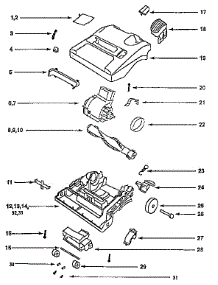 Nozzle And Motor Assembly parts for Eureka Upright Vacuum 9721AT from AppliancePartsPros.com