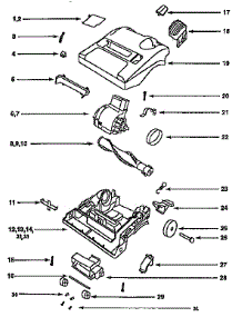 Nozzle And Motor Assembly parts for Eureka Upright Vacuum 9734DTH from AppliancePartsPros.com